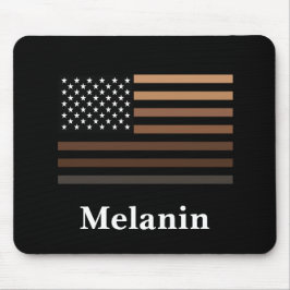 Melanin African American USA Flag Black History Mousepad