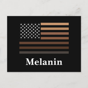 Melanin African American USA Flag Black History Postkarte