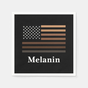 Melanin African American USA Flag Black History Serviette