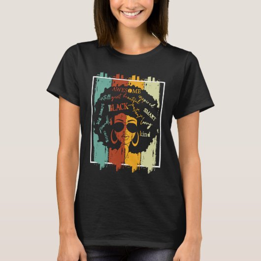 Melanin Afro African American Black Melanated Hist T-Shirt (Vorderseite)