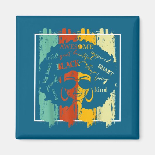 Melanin Afro Amerikanischer Schwarzer Geschichtsmo Magnet (Vorne)
