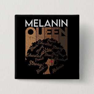 Melanin Afro Königin Wort Kunst   Button