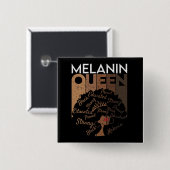 Melanin Afro Queen Word Art Button (Vorne & Hinten)