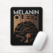 Melanin Afro Queen Word Art Mousepad (Mit Mouse)