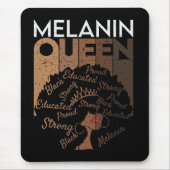Melanin Afro Queen Word Art Mousepad (Vorne)