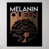 Melanin Afro Queen Word Art Poster (Vorne)