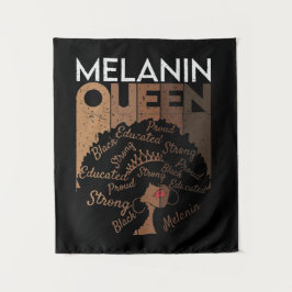 Melanin Afro Queen Word Art Wandteppich