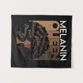 Melanin Afro Queen Word Art Wandteppich (Vorderseite (Horizontal))