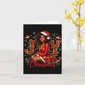 Melanin Afro Sleigh Queen Christmas African Americ Karte (Gelbe Blume)