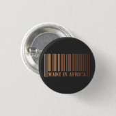 Melanin Barcode Design Proudding Made in Africa Button (Vorne & Hinten)