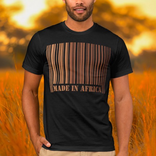Melanin Barcode Design Proudding Made in Africa T-Shirt