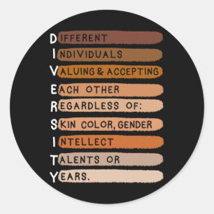 Melanin Black History Month Diversity Typografie Runder Aufkleber