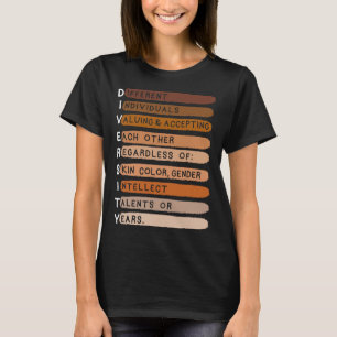 Melanin Black History Month Diversity Typografie T-Shirt