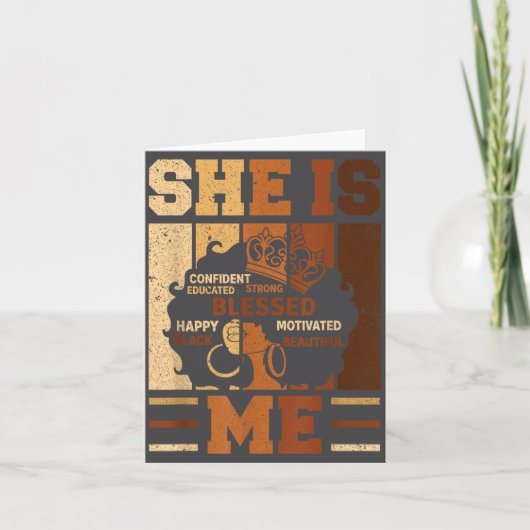 Melanin Blessed She Queen Beautiful Afro Black Me Karte (Vorderseite)