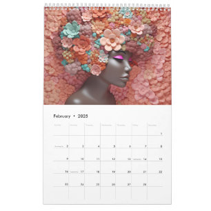 Melanin-Blume aus schwarzem Melanin Kalender