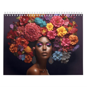 Melanin-Blume aus schwarzem Melanin Kalender