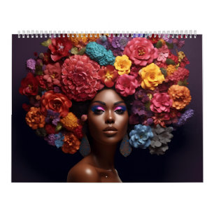 Melanin-Blume aus schwarzem Melanin Kalender