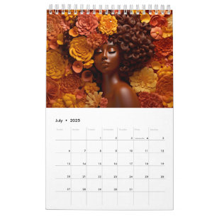 Melanin-Blume aus schwarzem Melanin Kalender