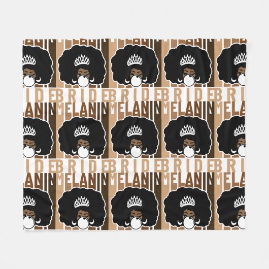 Melanin Bride mit Afro Fleecedecke (Vorderseite (Horizontal))