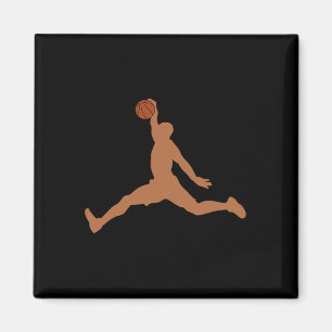 Melanin Bysketbyll Player Dunk Black History Monat Magnet
