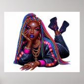 Melanin Chic Urban Hip Hop Art Poster (Vorne)