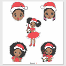 Melanin Christmas Black Girl Xmas Magic Girls Spaß Aufkleber