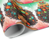 Melanin Christmas Black Queen Melanin Woman Xmas Geschenkpapier (Rolleneckpunkt)