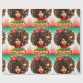 Melanin Christmas Black Queen Melanin Woman Xmas Geschenkpapier (Flach)