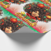Melanin Christmas Black Queen Melanin Woman Xmas Geschenkpapier (Ecke)
