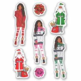 Melanin Christmas Black Queen Xmas Black Girl Magi Aufkleber