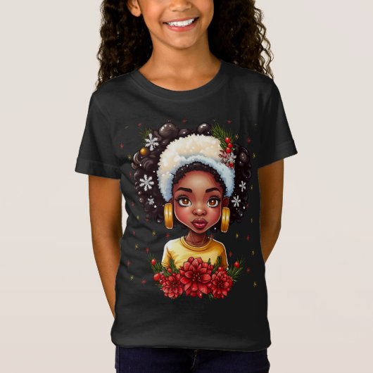 Melanin Christmas Liebe Black Girl Magic Sista T-S T-Shirt (Vorderseite)