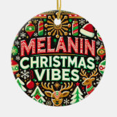 Melanin Christmas Vibe Tree Ornament (Vorne)