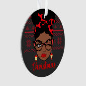 Melanin Christmas Winter Black Girl Magic Sista Ornament (Vorderseite)