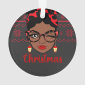 Melanin Christmas Winter Black Girl Magic Sista Ornament (Rückseite)