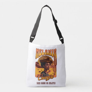 MELANIN COWGIRL Schwarzes Mädchen Western Cowboy Tragetaschen Mit Langen Trägern