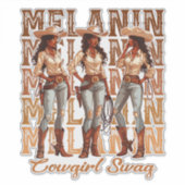 Melanin Cowgirl Swag Aufkleber (Vorderseite)