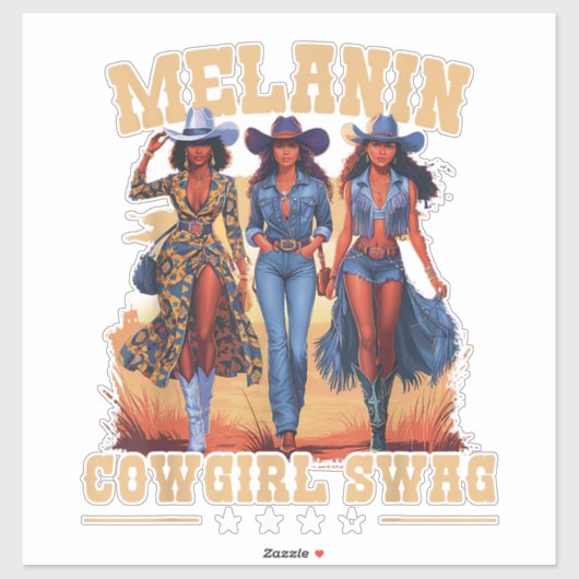 Melanin Cowgirl Swag Aufkleber (Blatt)