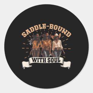 Melanin Cowgirls African Melanin Cowgirl Black Runder Aufkleber