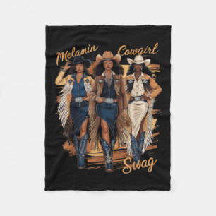 Melanin Cowgirls African Melanin Cowgirl Swag Blac Fleecedecke