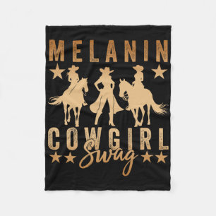 Melanin-Cowgirls Afrikanischer Melanin-Cowgirl-Swa Fleecedecke