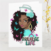 Melanin der Krankenschwester der schwarzen Kranken Karte (Gelbe Blume)