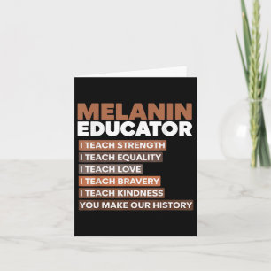 Melanin Educator Idee für Women Black Teacher Educ Karte