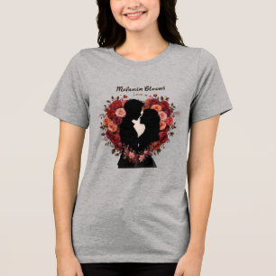 MELANIN ERBLÜHT AM VALENTINSTAG Tri-Blend SHIRT