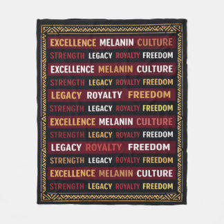 Melanin Excellence Royalty Schwarze Frauenermächti Fleecedecke
