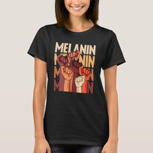 Melanin Fist Hands African Pride Black History Mon T-Shirt (Vorderseite)