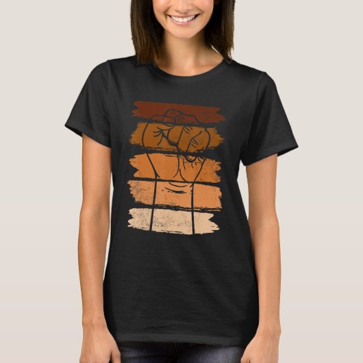 Melanin Fist Hands Black History Month African Roo T-Shirt (Vorderseite)