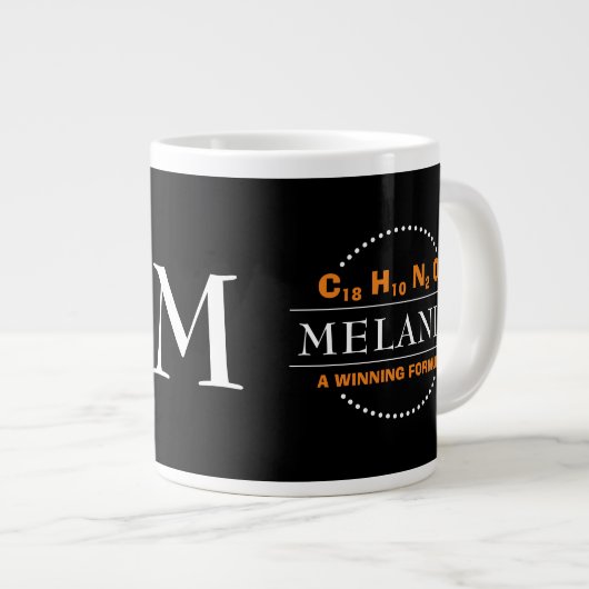 MELANIN-Formel-Monogramm Jumbo-Tasse (Vorderseite Rechts)