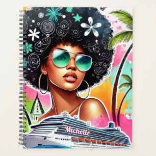 Melanin Frau - Afro - Tropische Kreuzfahrt/Urlaub Planer