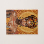 Melanin Frau mit Kopfumschlag - afrikanische Print Puzzle (Horizontal)