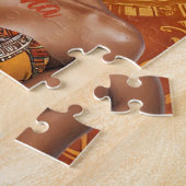 Melanin Frau mit Kopfumschlag - afrikanische Print Puzzle (Seite)